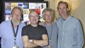 (L-R) Genesis Manager Tony Smith, Phil Collins, Tony Banks and Mike Rutherford, 2004 in London. 